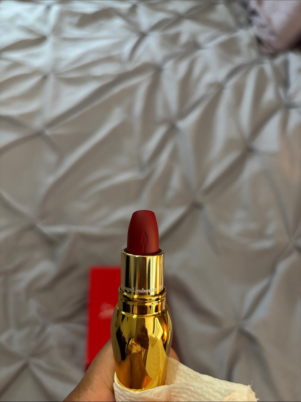 Christian Louboutin Gold Lipstick Ornament with Red Box - Picture 2 of 5